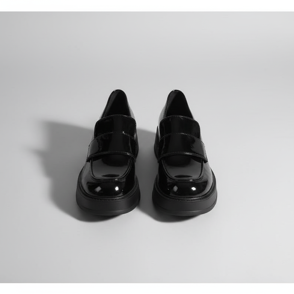 Comfortable Thick Sole, Round Toe Slip-On Versatile Loafer Shoe