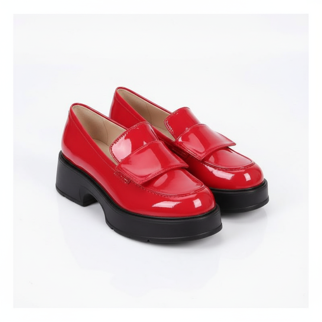 Comfortable Thick Sole, Round Toe Slip-On Versatile Loafer Shoe