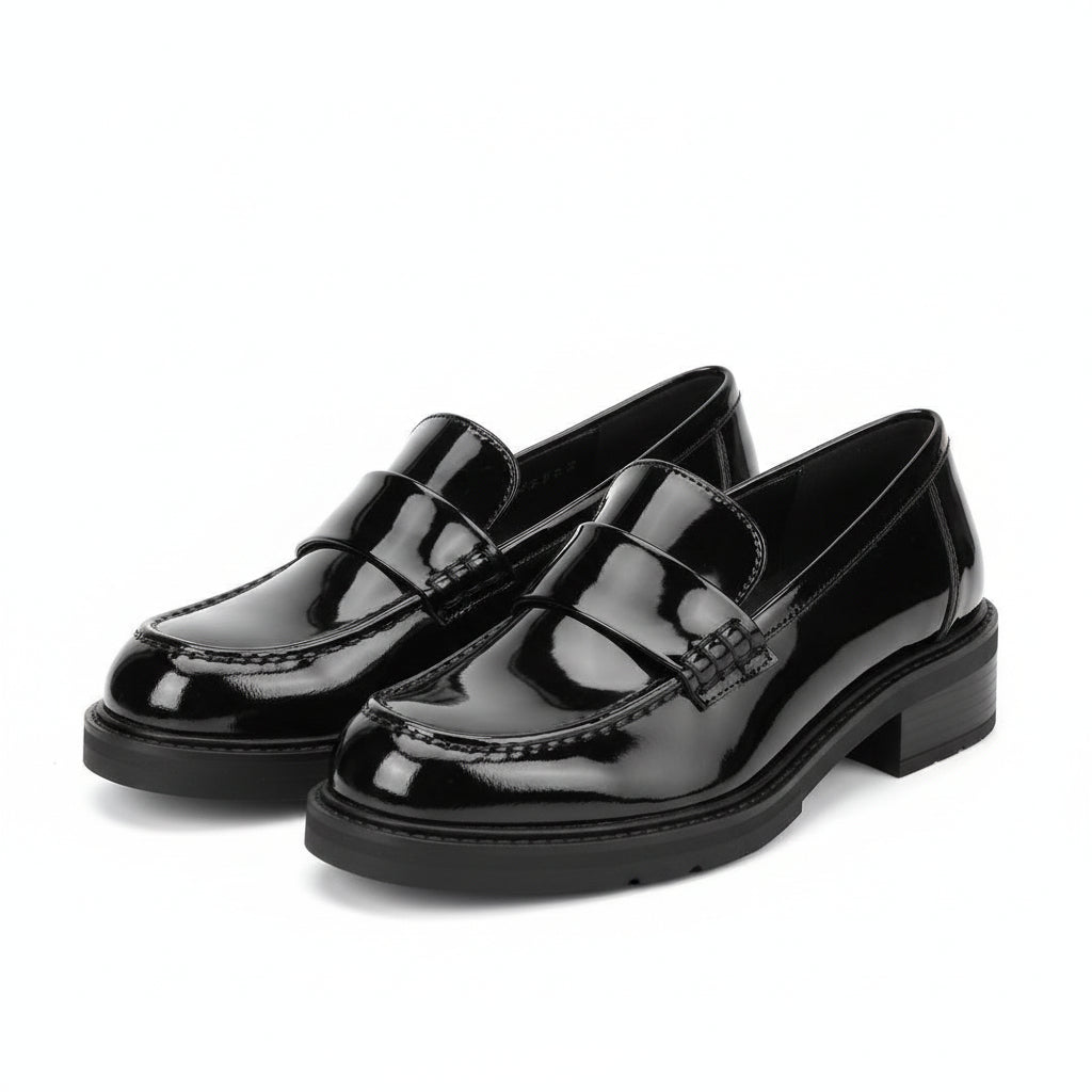 Comfortable Thick Sole, Round Toe Slip-On Versatile Loafer Shoe