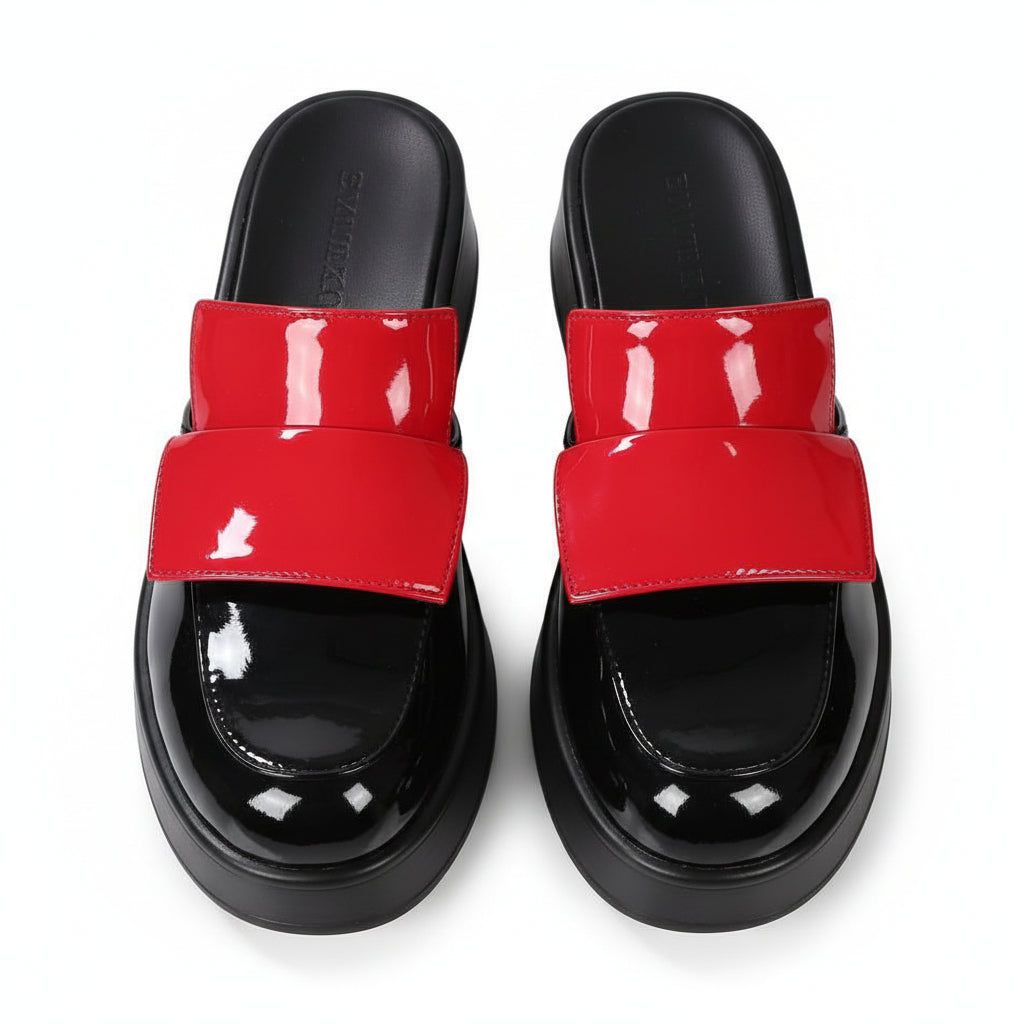 Comfortable Thick Sole, Round Toe Slip-On Versatile Loafer Shoe