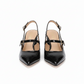 Women's Pointed Thick Single Shoes with Word Buckle High Heels