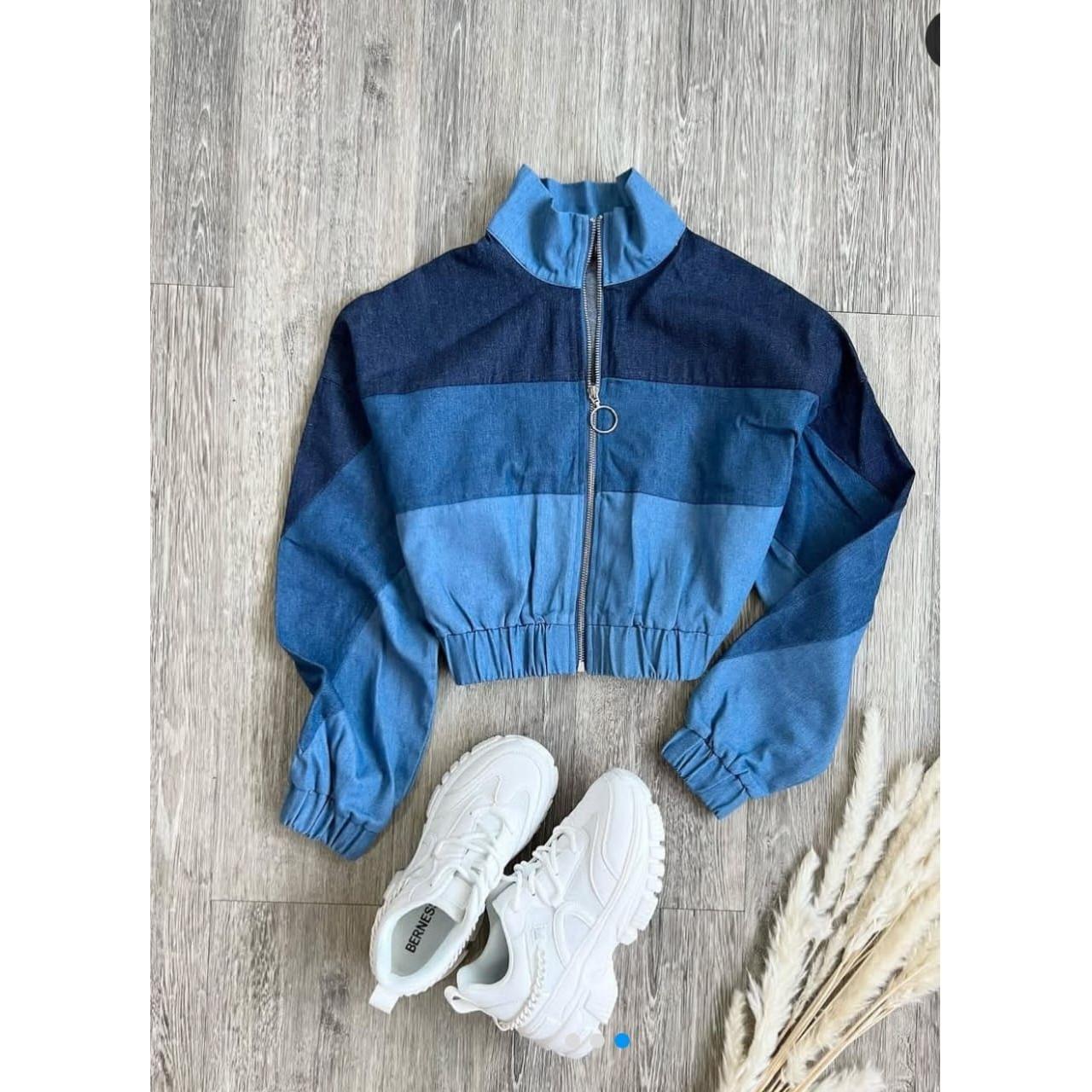 Lapel Zipper Sleeve Distressed Crop Denim Jean Jacket