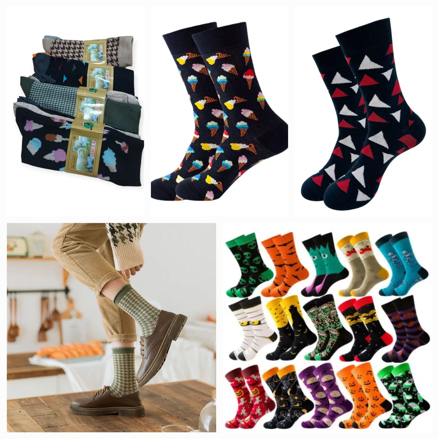 3 Pairs Cotton Socks Thickened Mid-Calf Socks