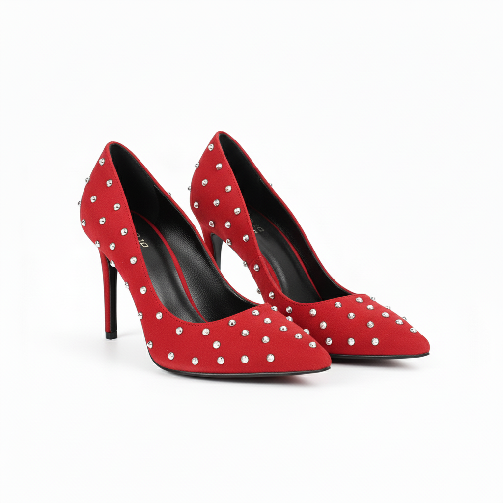 Velvet pointed stiletto single shoes