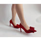 Rhinestone Bow Decor Pointed Toe Party Shoes.