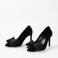 Rhinestone Bow Decor Pointed Toe Party Shoes.