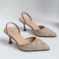 Fashionable High Heeled Pointed Toe Transparent Dress Shoes