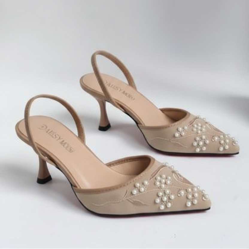 Fashionable High Heeled Pointed Toe Transparent Dress Shoes