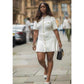Short Sleeve Casual Button Front Mini Dress