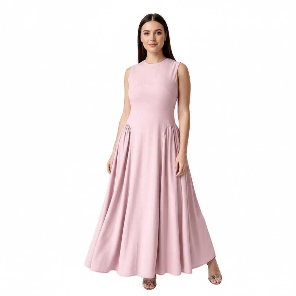 Round neck Short Sleeve Knitted Dress