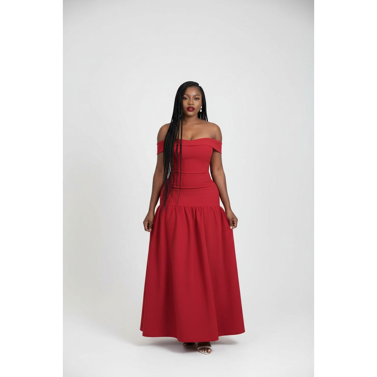 Off-Shoulder Sleeveless Corset Maxi Dress – Bold & Elegant