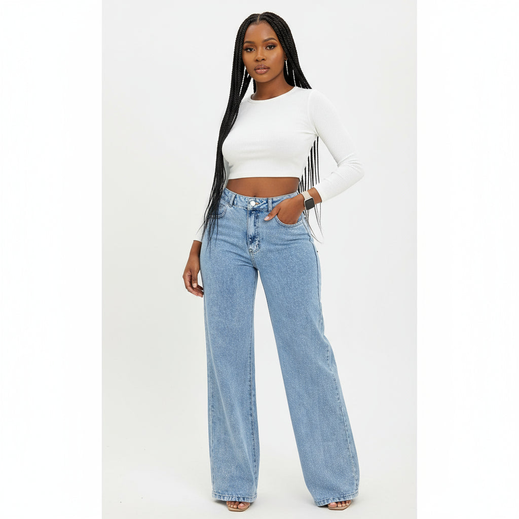 Vintage Straight Wide Leg Denim Pants