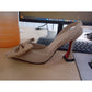 Rhinestone Bow Decor Slingback Court Heel