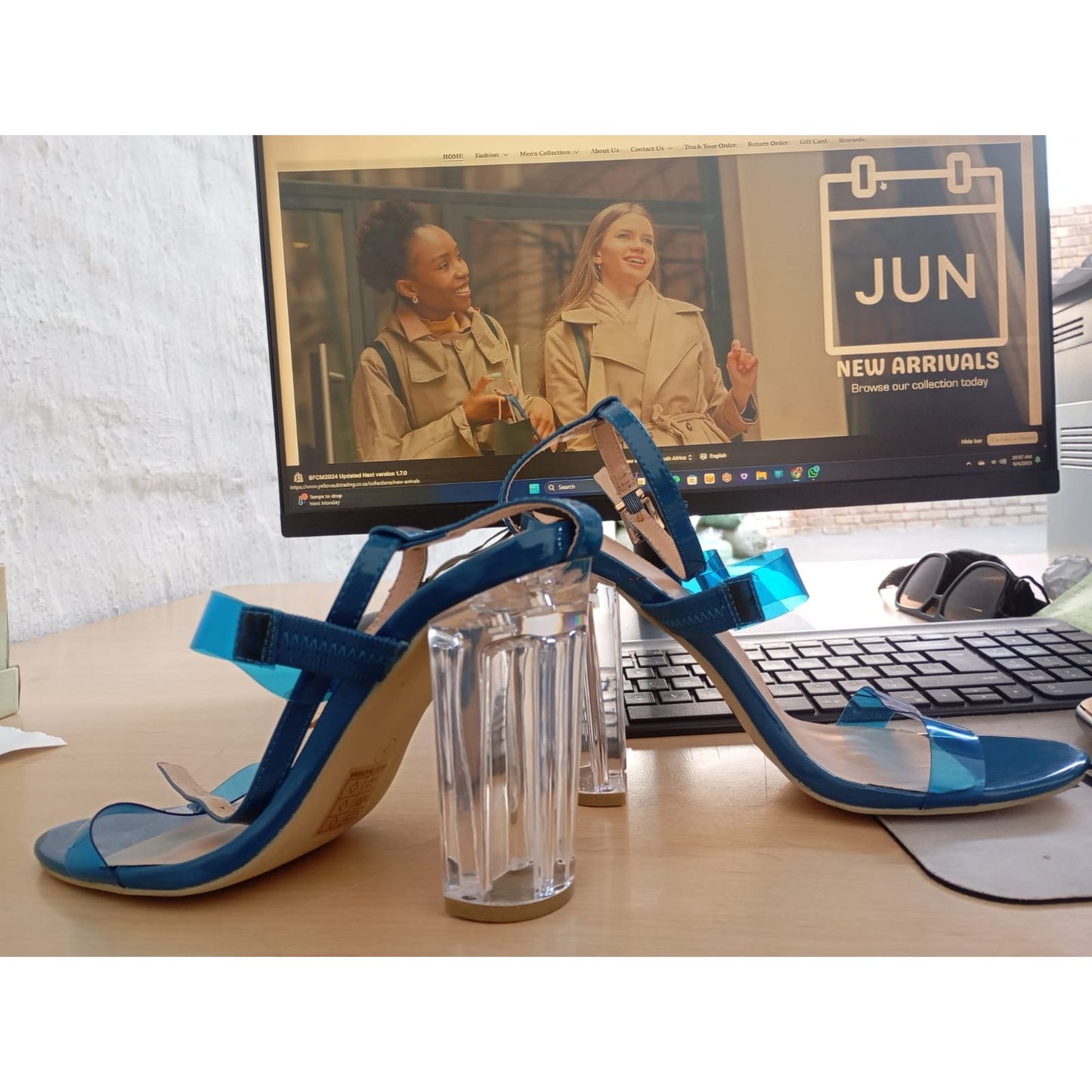 Women's High Heels Open Toe Pumps with straps.