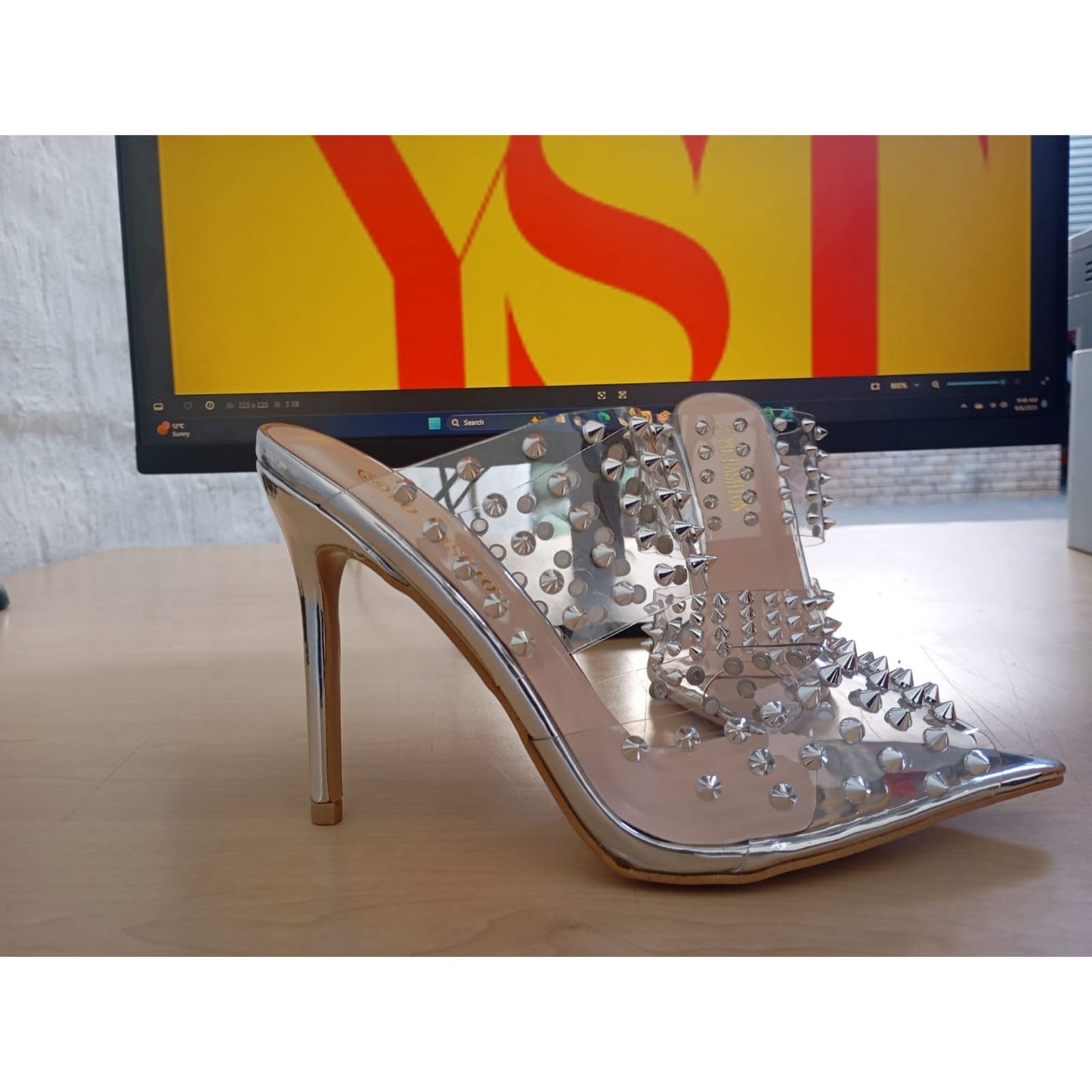 Slip On Sandals Heel Mules Open Square Toe Shoes