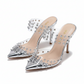 Slip On Sandals Heel Mules Open Square Toe Shoes