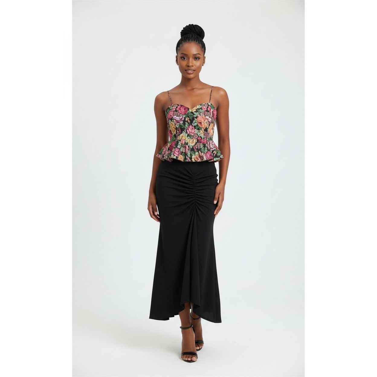 Long Slit Skirt and Corset Top Set