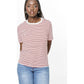 Round Neck Short Sleeve Striped T-Shirt