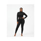 Comfortable Crop Long Sleeve Top & Tight Pants Two Piece Set