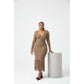 Long Sleeve Bottom Tassel Midi Dress