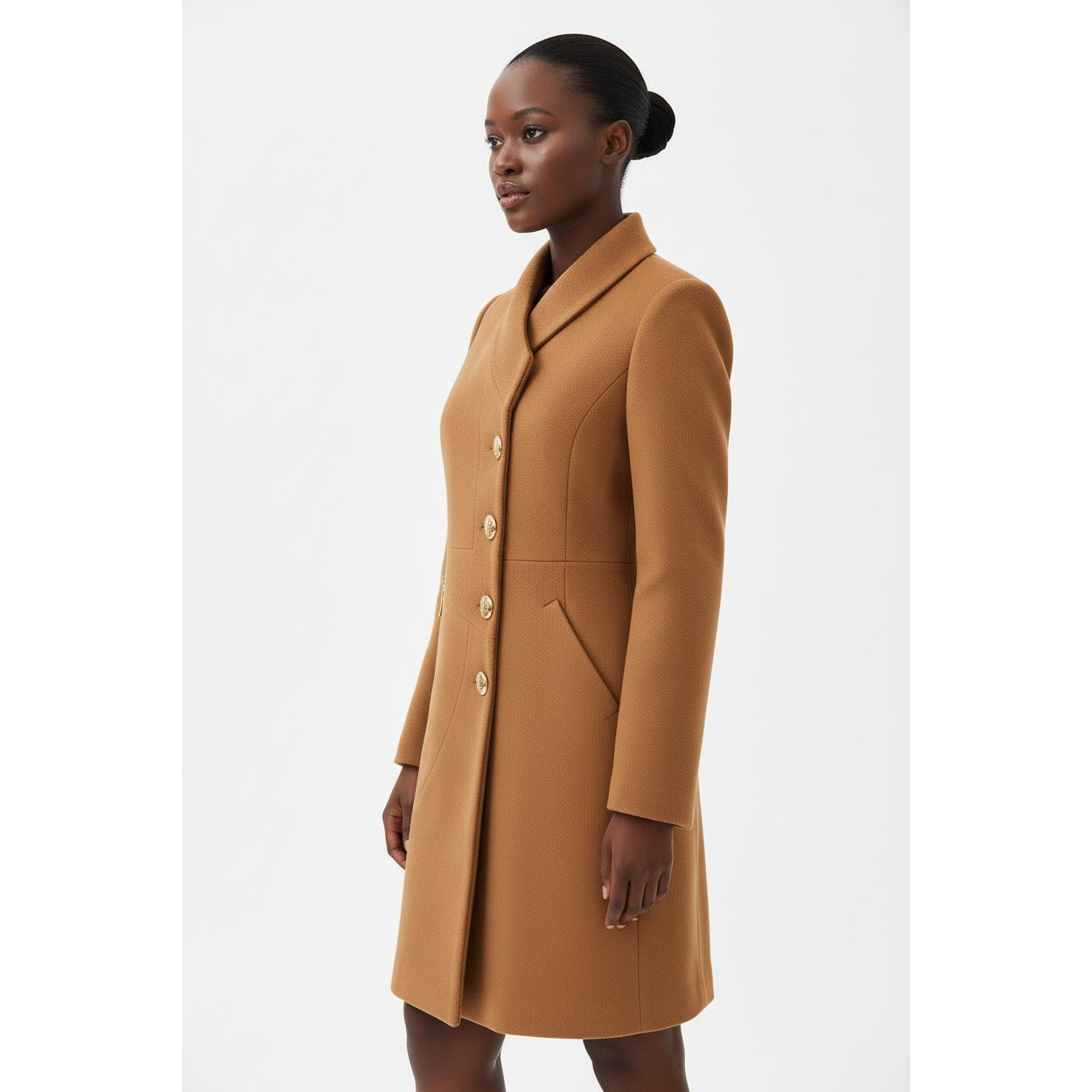 Casual Vacation Short Stand Collar Wool Blend Fitted Jacket