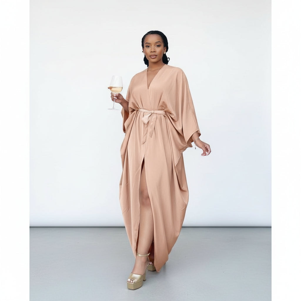 Plus Twist Front Cloak Sleeve Wrap Hem Dress.