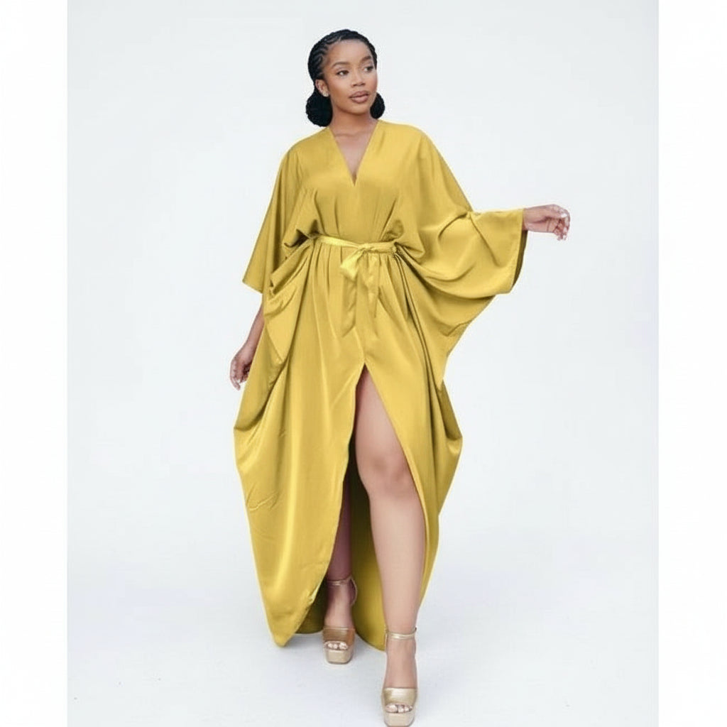 Plus Twist Front Cloak Sleeve Wrap Hem Dress. – YELLOW SUB TRADING