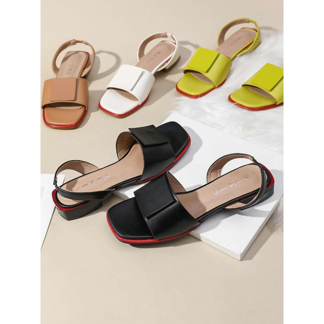 Elegant Short Heel Slingback Sandals