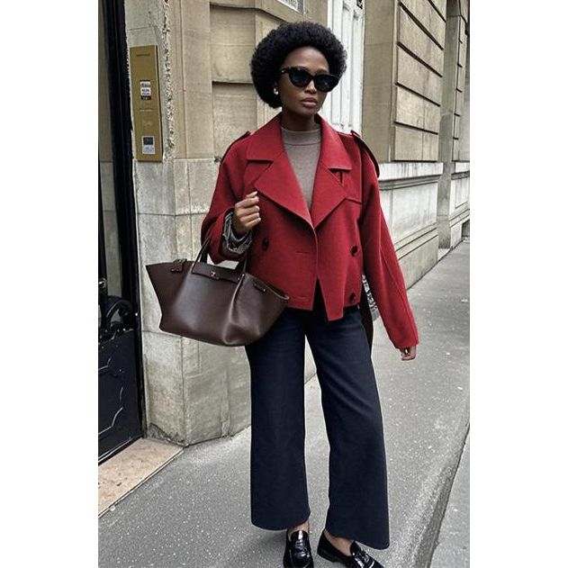 Suede Button Long Sleeve Formal Jacket