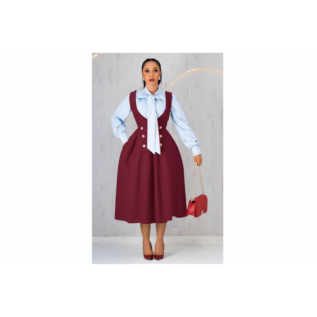 Sleeveless High Waist Slimming Button Midi Dress