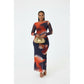 Long Sleeve Women's Gradient Pleated Maxi Dress Outfit