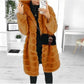 Thickened Warm Long Faux Fur Hooded Hairy Warm Fluffy Coat Jackets
