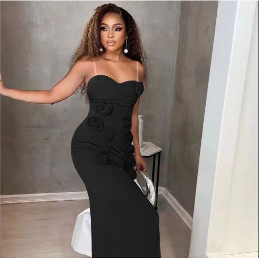 Sleeveless A-line Elegant Draped Neck Mermaid Formal Dress