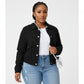 Structured Shoulder Boxy Crop Cargo Jacket