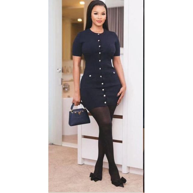 Drop V-Neck Casual Button Front Sexy Short Dress