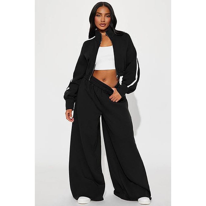 Bomber Long Sleeve Zipper Coat Jacket & Pant Sets