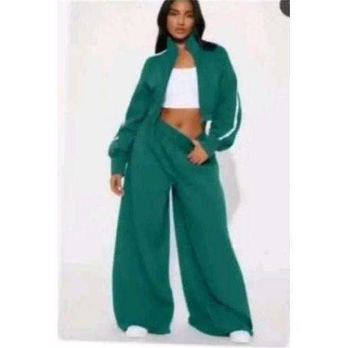 Bomber Long Sleeve Zipper Coat Jacket & Pant Sets