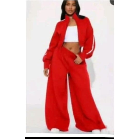 Bomber Long Sleeve Zipper Coat Jacket & Pant Sets