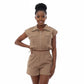 Sleeveless Cargo Top with Mini Short Pants 2 Set