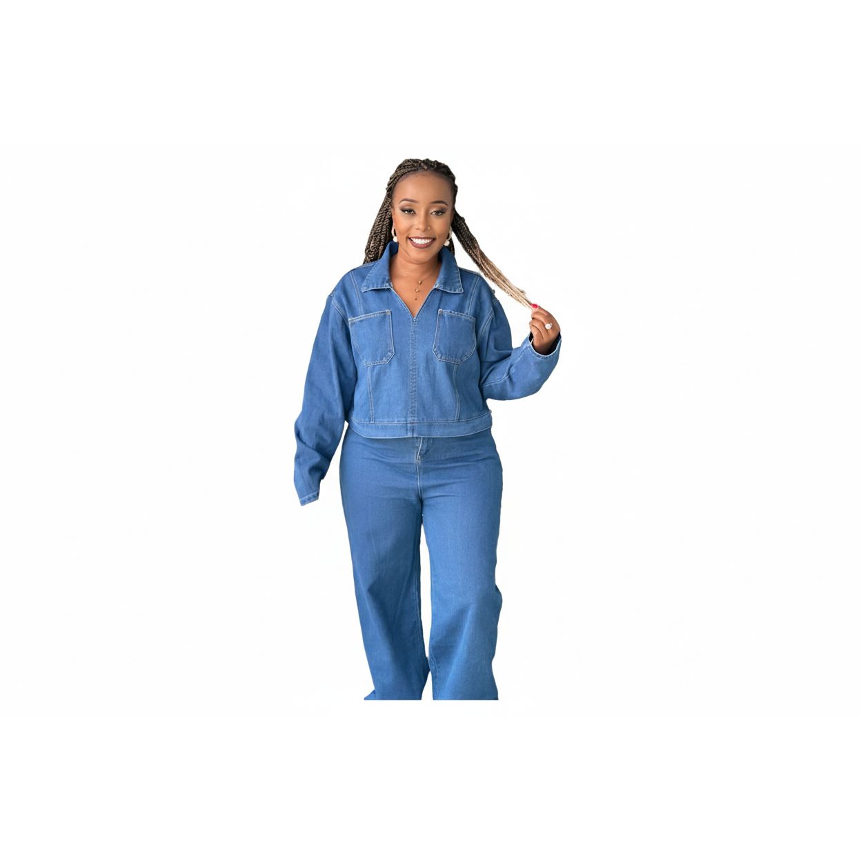 Petite Dark Indigo Cropped Denim Jacket