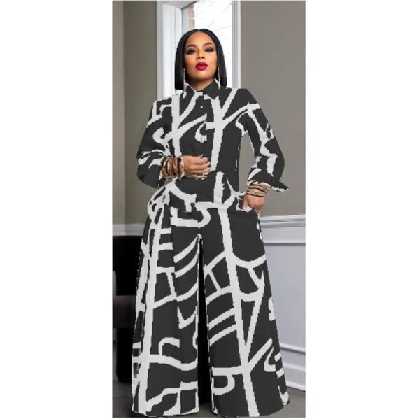 Lady's Geometric Printed Extra 2 Piece Set