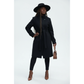 Solid Belted Wrap Overcoat