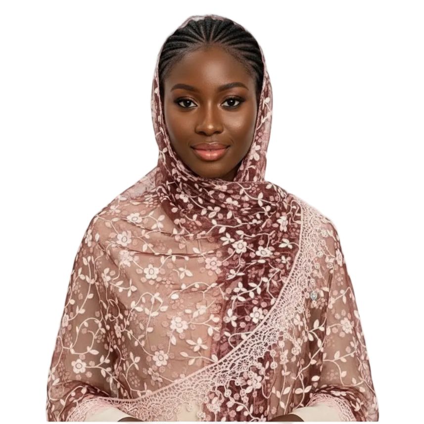 Lace Tassel Floral Triangle Scarf Wedding Headscarf Worship Scarf