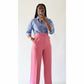 High Waisted Loose Fit Bootcut Wide Leg Slacks Trouser