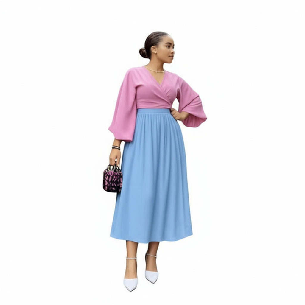 Silky Satin Pleated Maxi Skirt