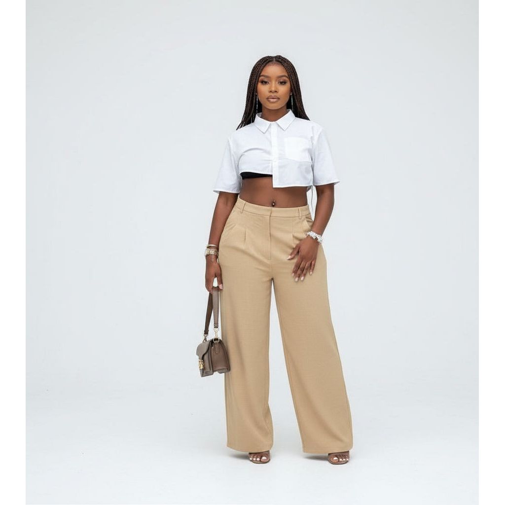 Women's High Waist Casual Formal Long Pants