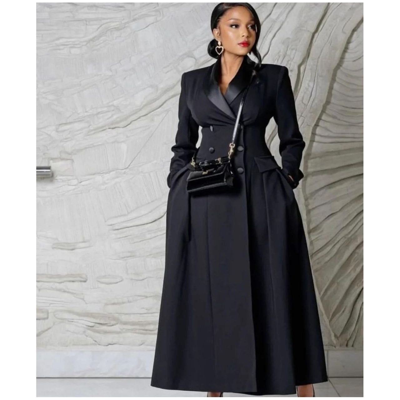 Long Coat Plus Size Double Breasted Ladies Wedding Wear Party Prom Dress