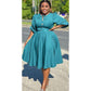 Plus Size 3 Quoter Sleeve Midi Dress