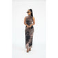 Multi-Color Strappy Mesh Maxi Dress