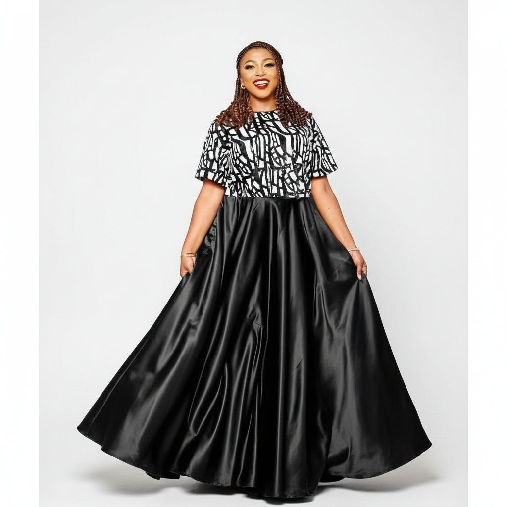 Satin High Waisted Skirt And Top Set